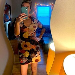 Velvet floral dress